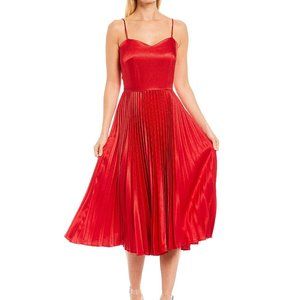 Gianni Bini Romee Sleeveless Pleated Satin dress